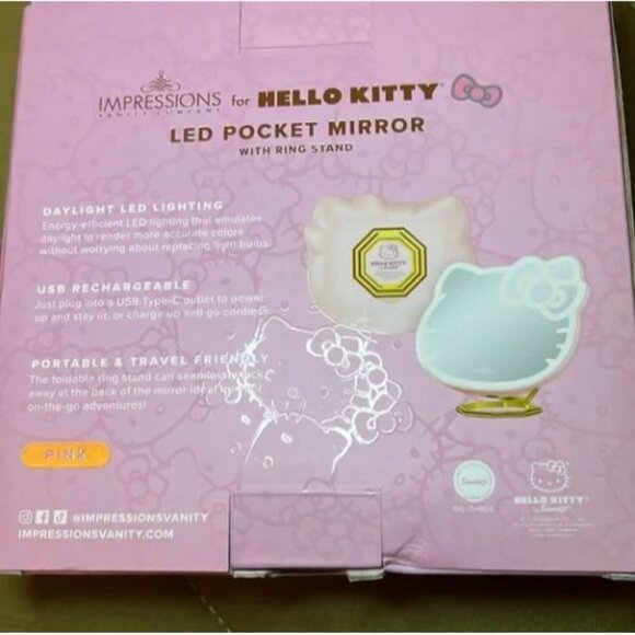 Hello Kitty X Impressions Vanity LED Mirror With Gold Stand - Picture 8 of 11